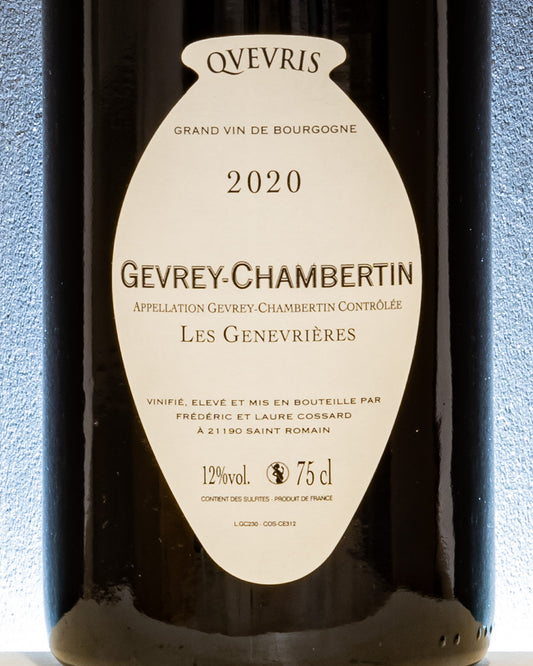 Frederic Laure Cossard Domaine Chassorney Gevrey Chambertin 2020 Les Genevrieres Pinot Nero Noir Borgogna Vino Rosso Francia Qvevris Retro Etichetta