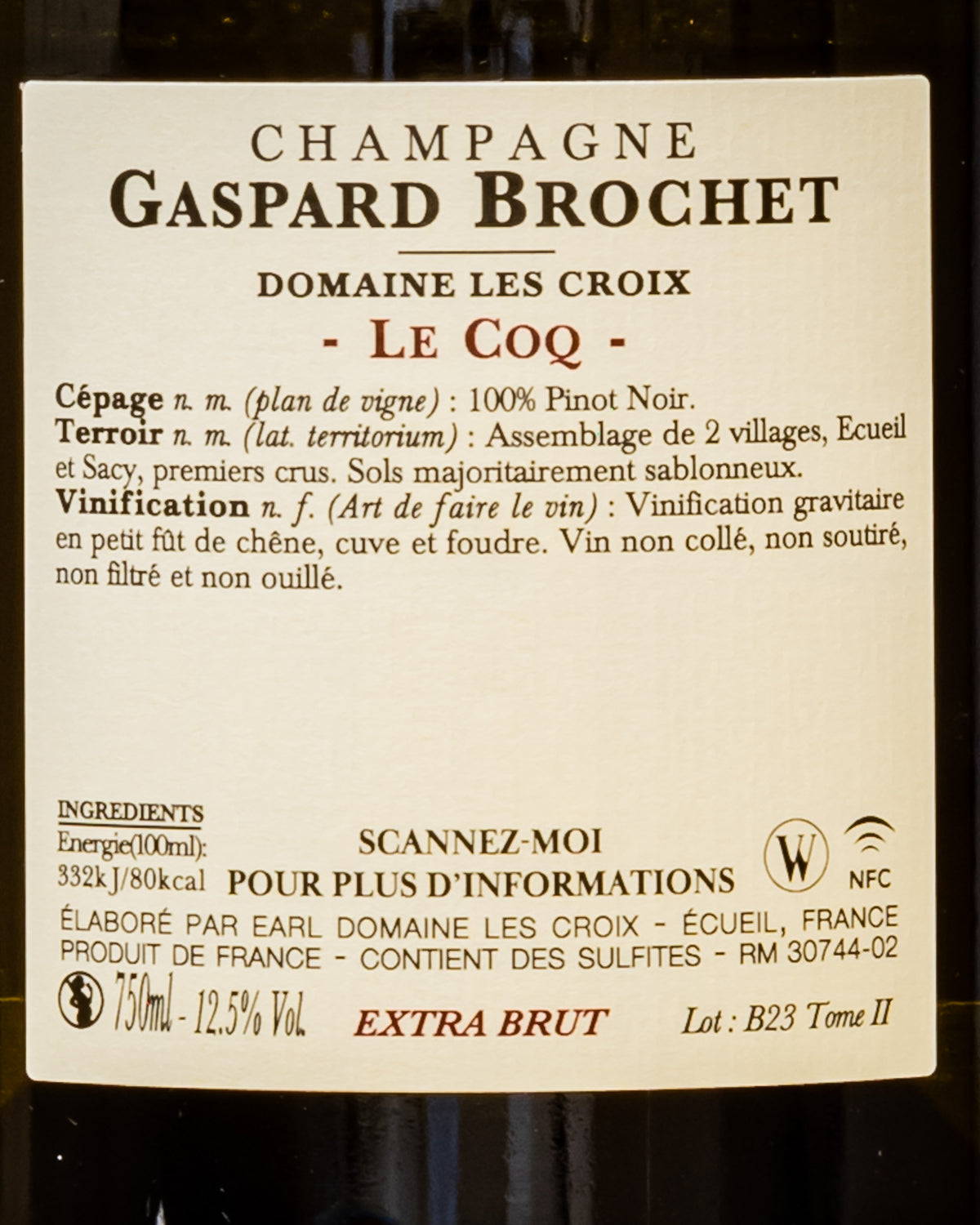 Champagne Extra Brut | Le Coq | Tome II