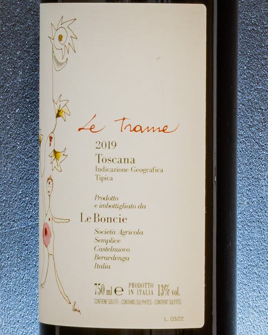 Giovanna Morganti Podere Boncie Trame Sangiovese Chianti Classico Castelnuovo Berardenga Vino Rosso Toscana Italia 2019 Retro Etichetta