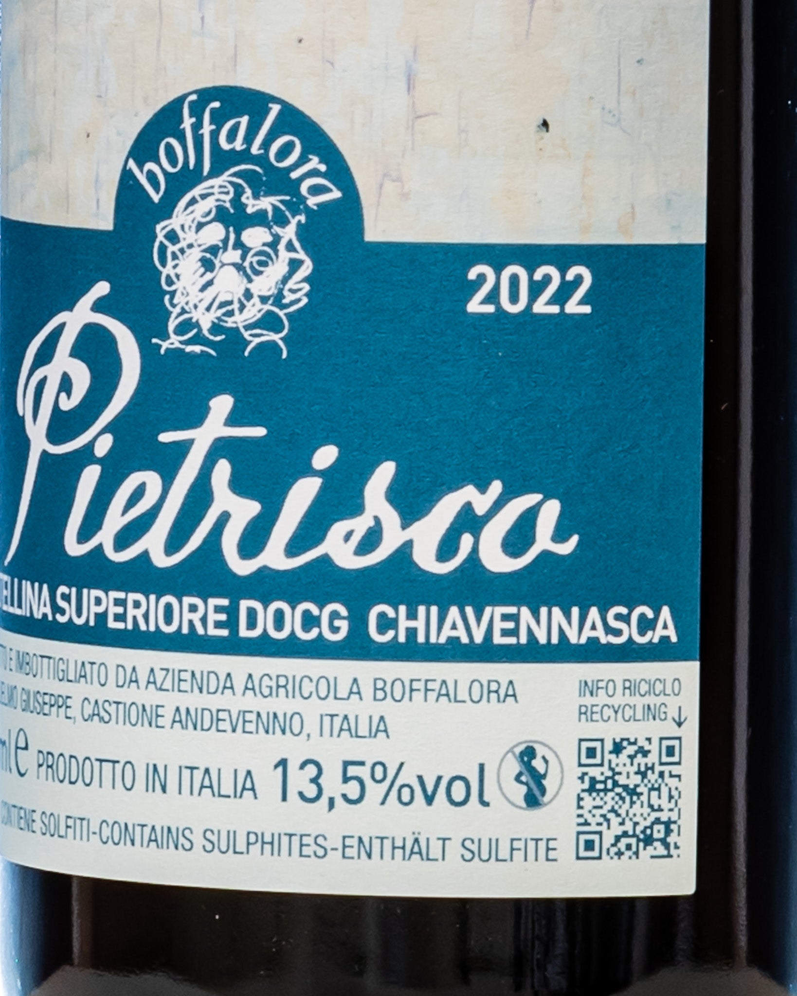 Guglielmo Giuseppe Boffalora Valtellina Superiore Pietrisco 2022 Nebbiolo Chiavennasca Lombardia Vino Rosso Italia Retro Etichetta