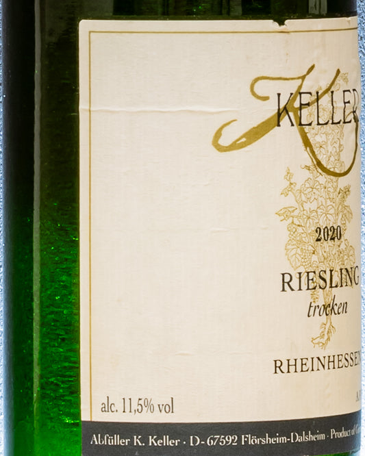 Keller Riesling Trocken Rheinessen Renania Reno Vino Bianco Germania 2020 Retro Etichetta