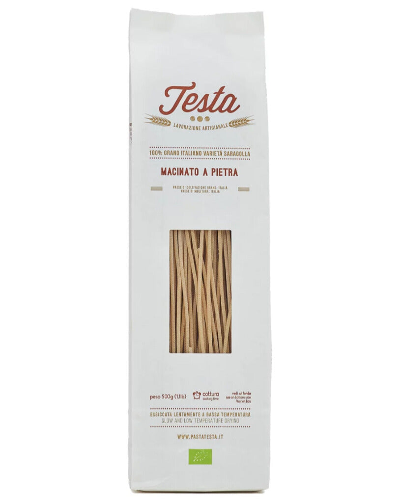 Linguine Pasta Testa Macinato Pietra Biologico Grano Saragolla Molise Italia Selezione Regalo Natale