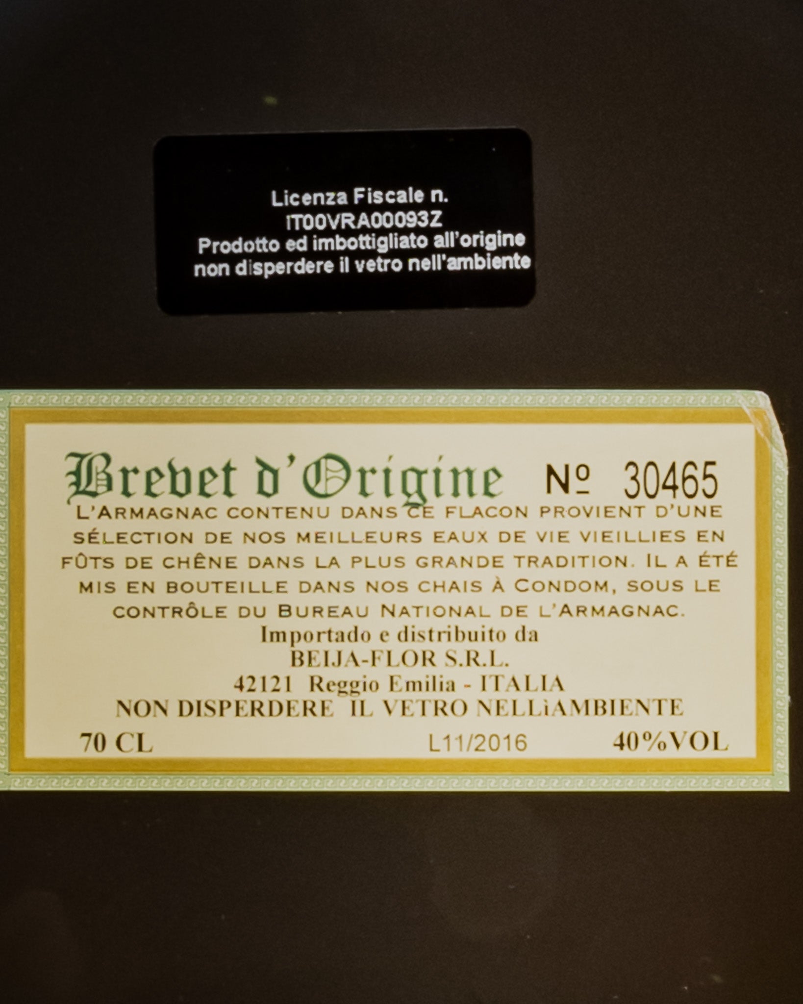 Maison Ryst Dupeyron Armagnac Very Old Napoleaon Distillato Ugni Blanc Francia Retro Etichetta