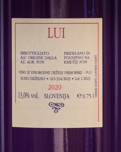 Marko Fon Terrano Lui 2020 Carso Vino Rosso Slovenia Retro Etichetta