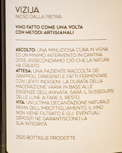 Peter Radovic Malvasia Vizija 2023 Vino Bianco Carso Italia Friuli Venezia Giulia Retro Etichetta 2