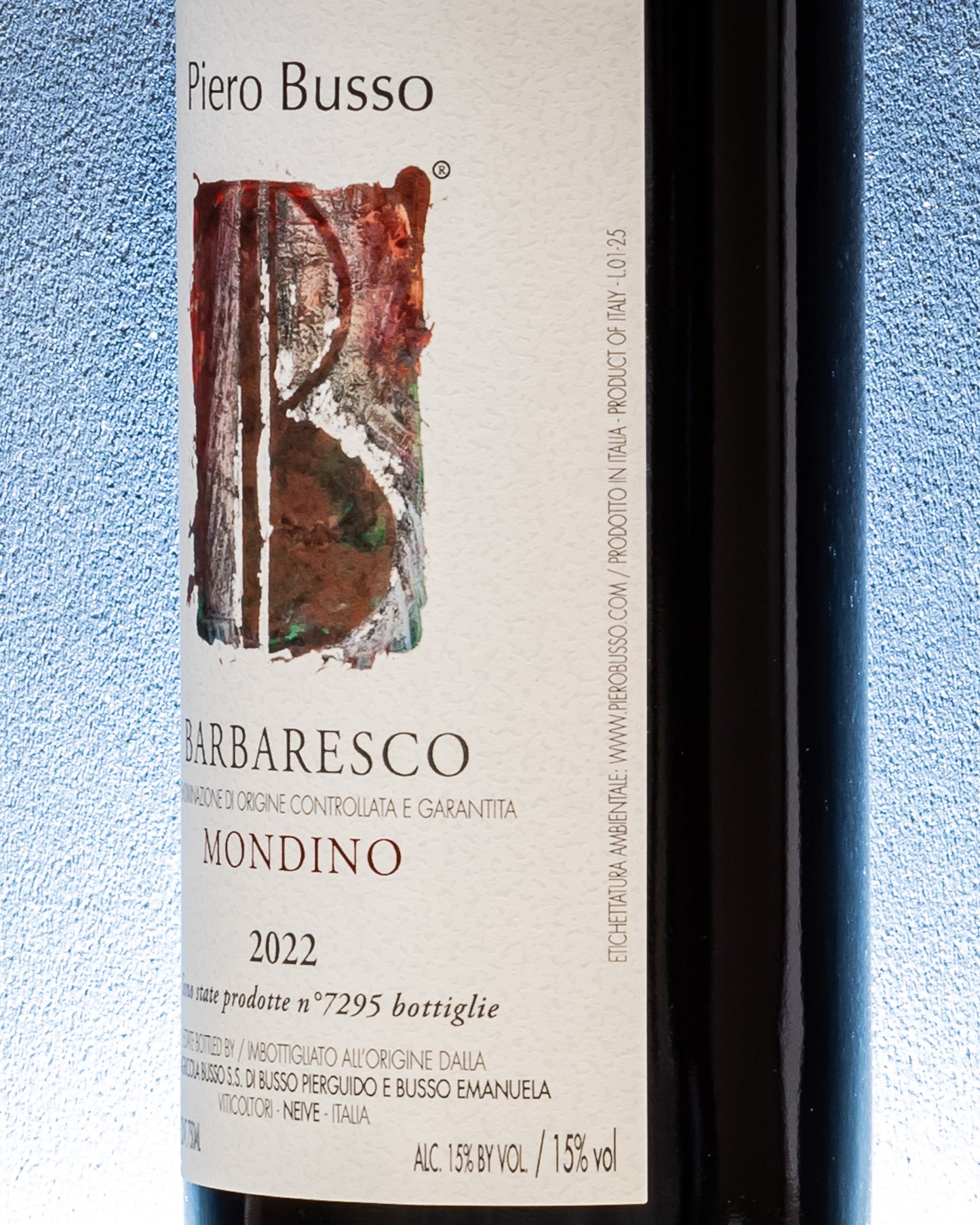 Piero Busso Barbaresco Mondino 2022 Nebbiolo Langhe Piemonte Vino Rosso Italia Retro Etichetta