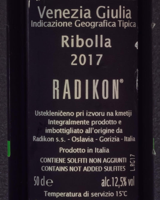 Radikon Ribolla 2017 05l Collio Friuli Venezia Giulia Vino Macerato Orange Retro Etichetta