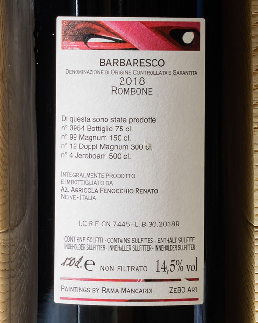 barbaresco rombone nebbiolo neive renato fenocchio magnum retro etichetta 
