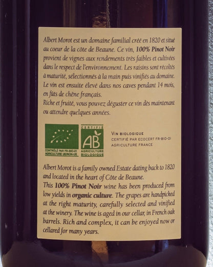 beaune bressandes premier cru albert morot retro etichetta