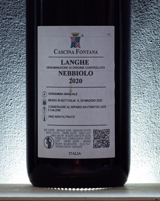 cascina fontana nebbiolo piemonte langhe italia rosso retro etichetta 