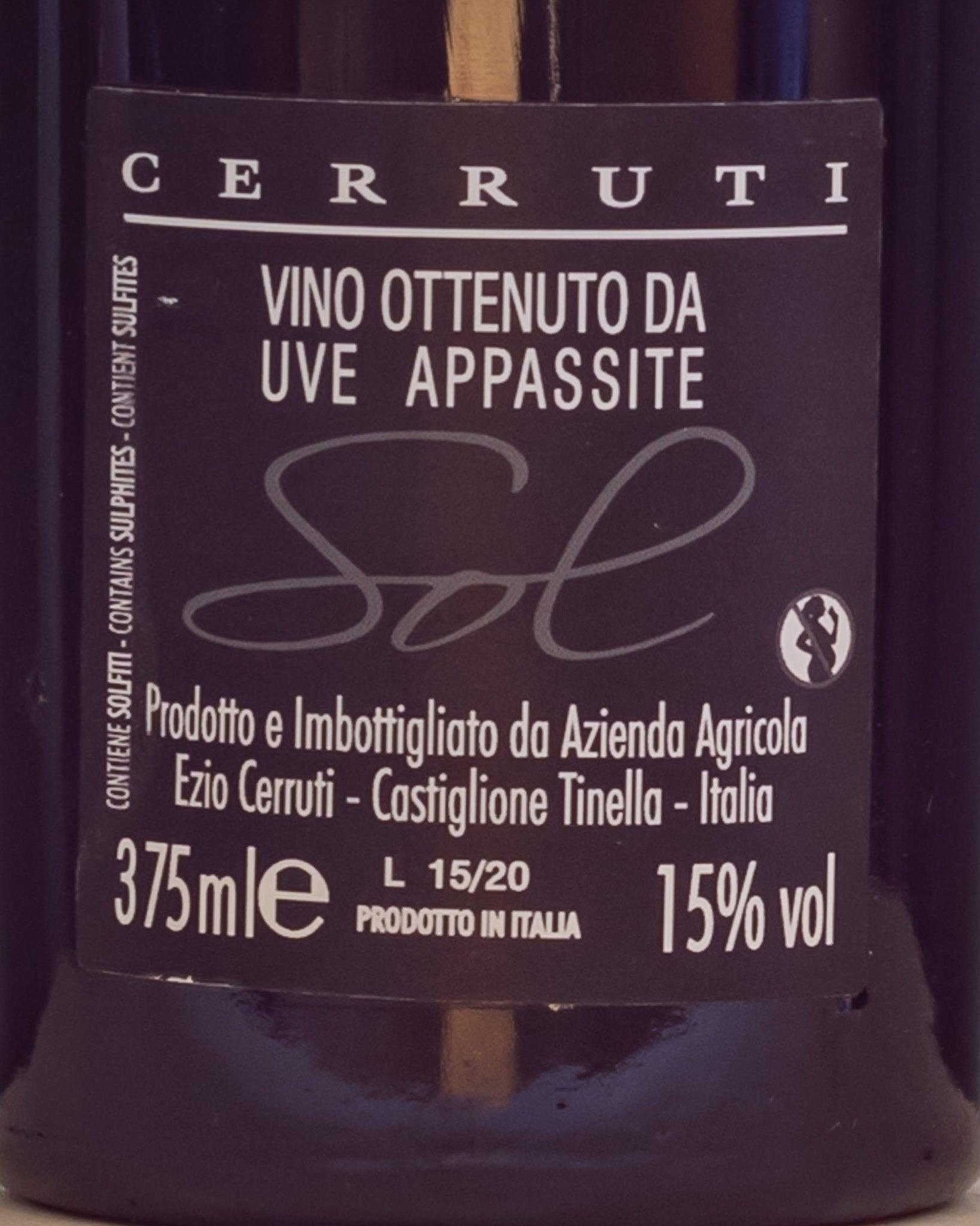 cerruti sol passito retro etichetta