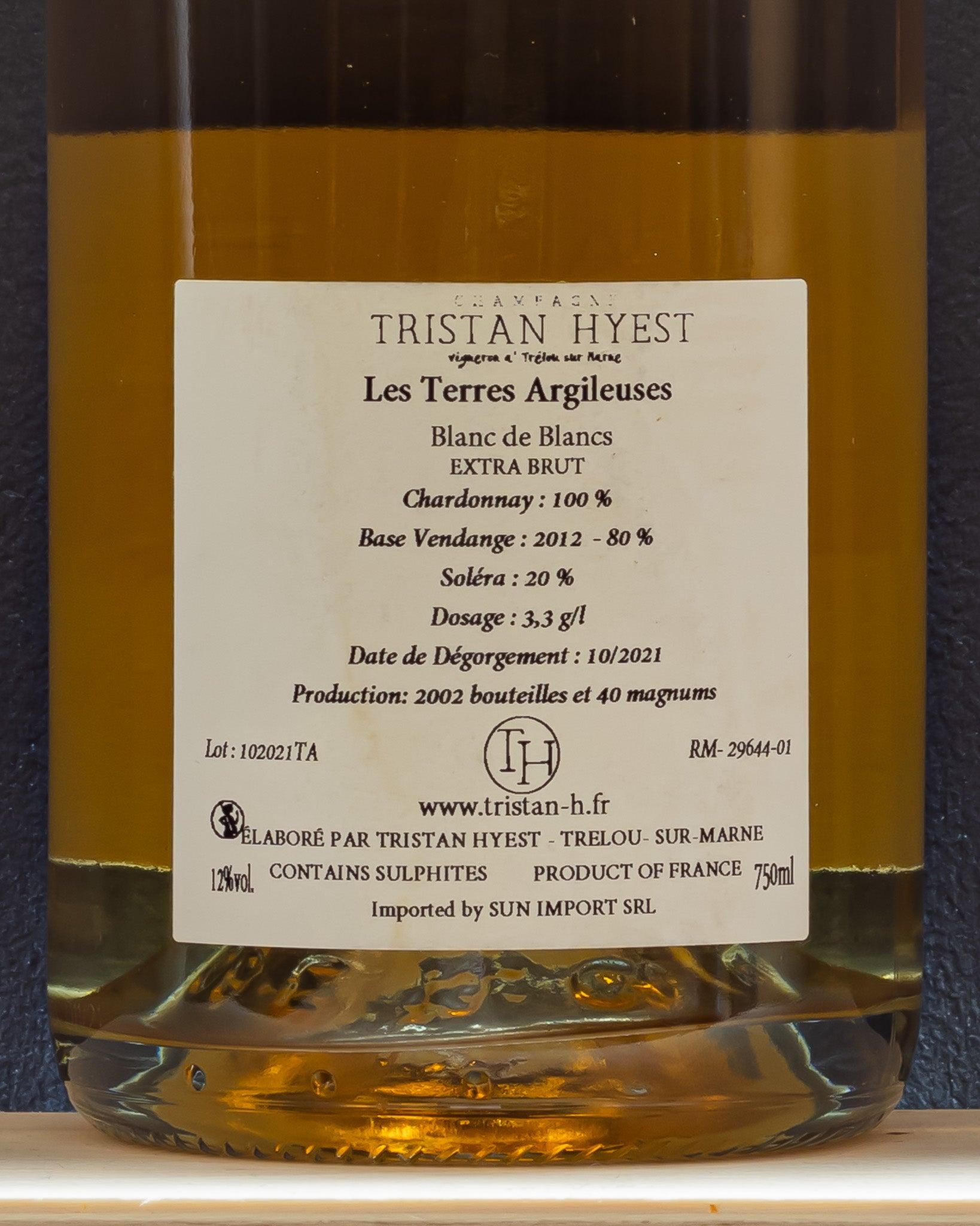 champagne tristan hyest les terres argilleuses extra brut blanc de blancs chardonnay retro etichette