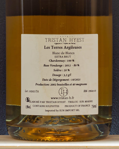 champagne tristan hyest les terres argilleuses extra brut blanc de blancs chardonnay retro etichette