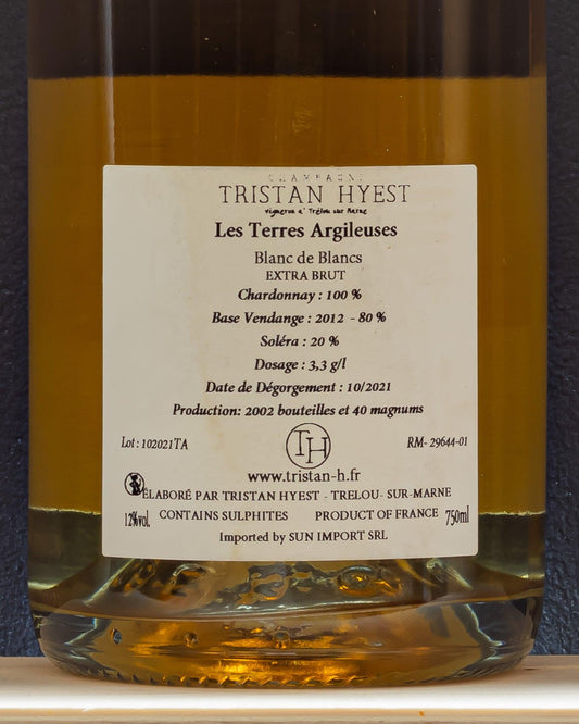 champagne tristan hyest les terres argilleuses extra brut blanc de blancs chardonnay retro etichette