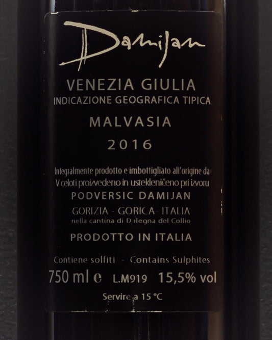 damijan podversic malvasia orange macerato collio friuli venezia giulia italia retro etichetta