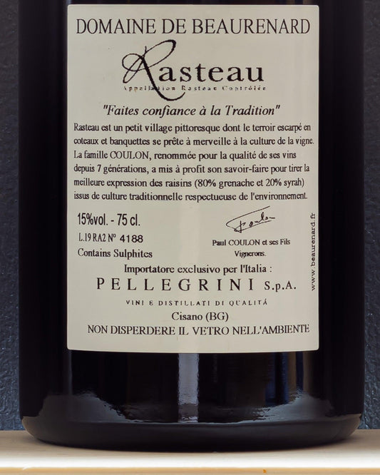 domaine de beaurenard rasteau grenache syrah rodano francia retro etichetta
