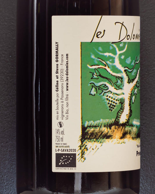 les dolomies premice savagnin jura francia vino bianco retro etichetta