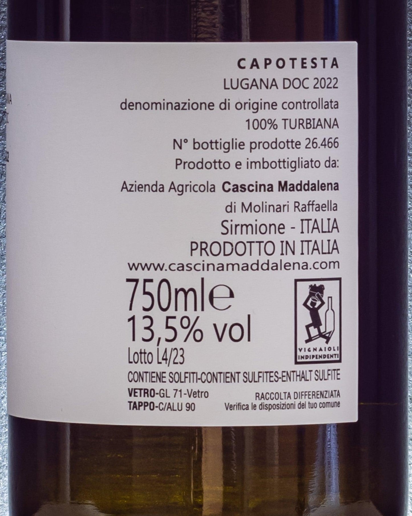 lugana capotesta cascina maddalena turbiana retro etichetta