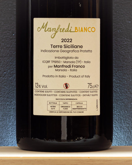 manfredi bianco catarratto grillo zibibbo sicilia italia retro etichetta