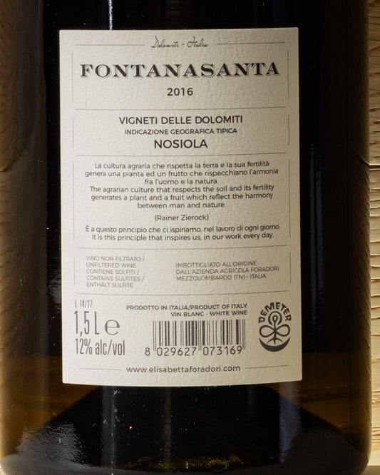 nosiola fontanasanta vigneti delle dolomiti foradori magnum retro etichetta