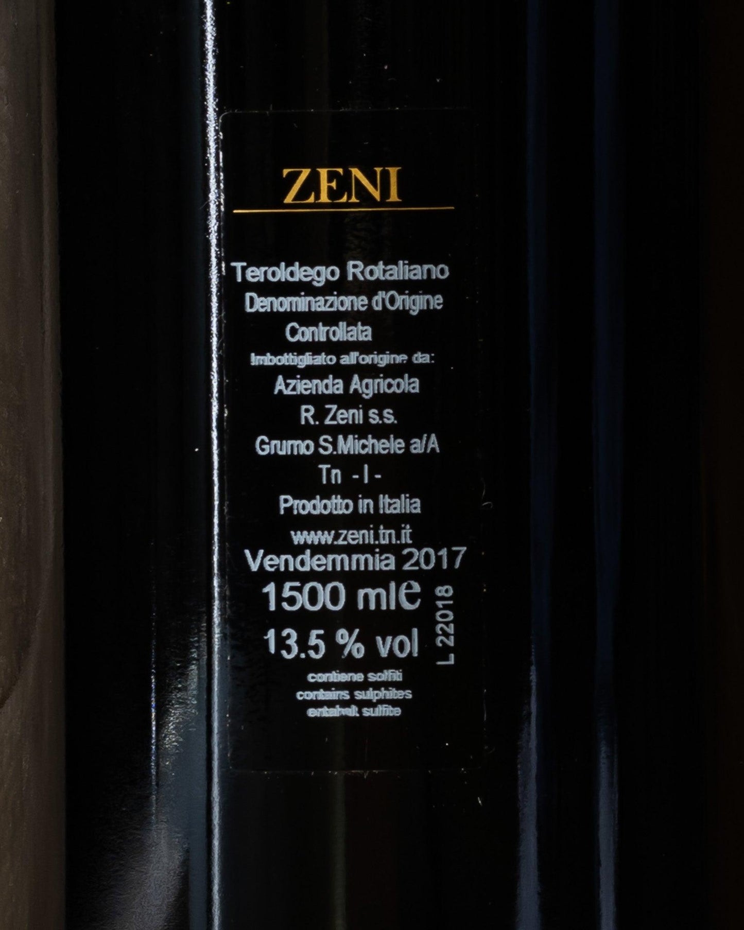 teroldego rotaliano zeni trentino magnum retro etichetta